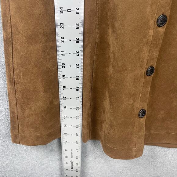 LOFT Brown Button-Front Midi Dress - Picture 9 of 9